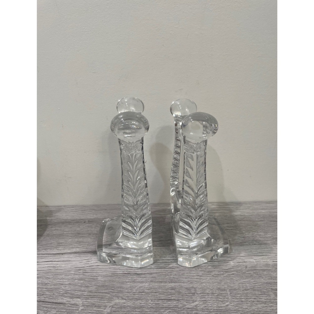 Shannon Crystal Lyre Harp Bookends 24% Lead Crystal Slovakia Set‎ of 2 Clear - Picture 2 of 7